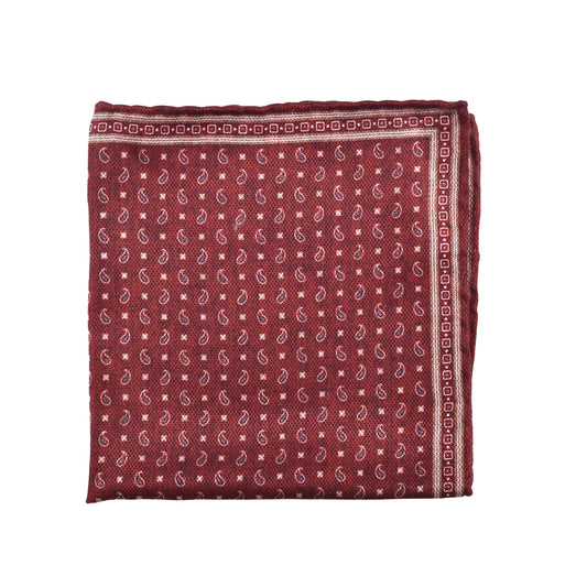 BRUNELLO CUCINELLI MEN'S 100% SILK TWO TONE GEOMETRIC POCKET SQUARE NEW