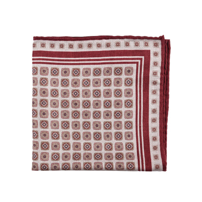 BRUNELLO CUCINELLI MEN'S 100% SILK GEOMETRIC POCKET SQUARE