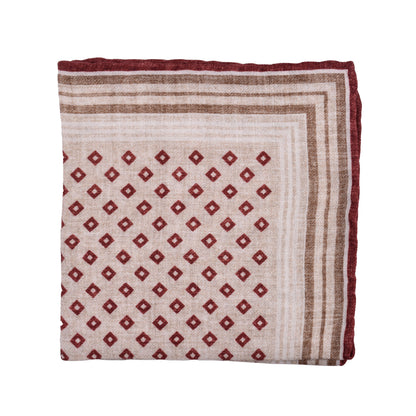 BRUNELLO CUCINELLI MEN'S 100% WOOL GEOMETRIC POCKET SQUARE