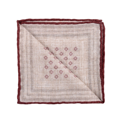 BRUNELLO CUCINELLI MEN'S 100% WOOL GEOMETRIC POCKET SQUARE