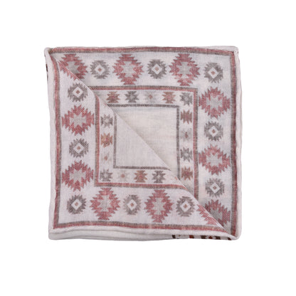 BRUNELLO CUCINELLI MEN'S 100% WOOL TWO TONE GEOMETRIC POCKET SQUARE