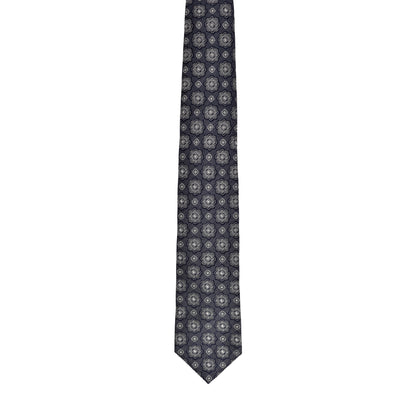 BRUNELLO CUCINELLI MEN'S 100% SILK GEOMETRIC SKINNY TIE NEW