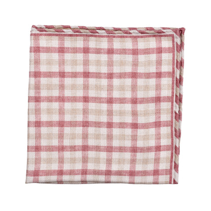 BRUNELLO CUCINELLI MEN'S 100% SILK PLAID POCKET SQUARE