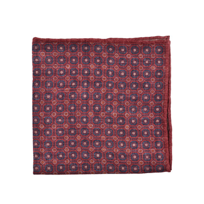 BRUNELLO CUCINELLI MEN'S 100% WOOL TWO TONE GEOMETRIC POCKET SQUARE NEW