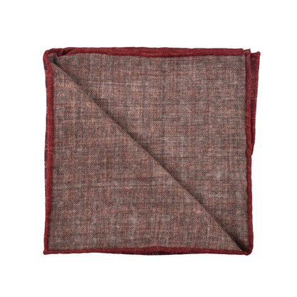 BRUNELLO CUCINELLI MEN'S 100% WOOL TWO TONE GEOMETRIC POCKET SQUARE NEW