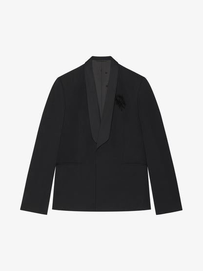 GIVENCHY MEN'S SATIN CHALE LAPEL JACKET WITH THISTLE NWT