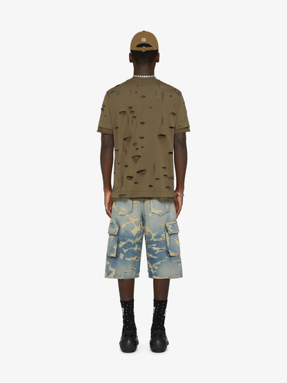 GIVENCHY MEN'S MULTICUTTED CURVED SHORTS W MOLESKINE NWT