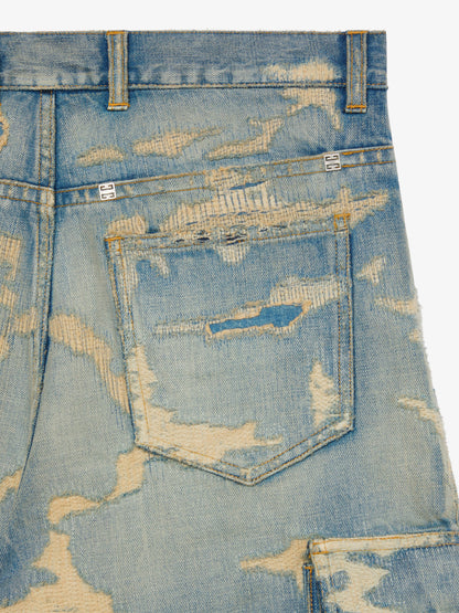 GIVENCHY MEN'S MULTICUTTED CURVED SHORTS W MOLESKINE NWT