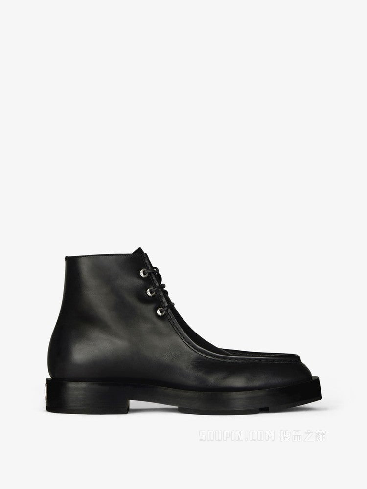 GIVENCHY MEN'S SQUARED RIMMED LACE-UP ANKLE BOOT NWT
