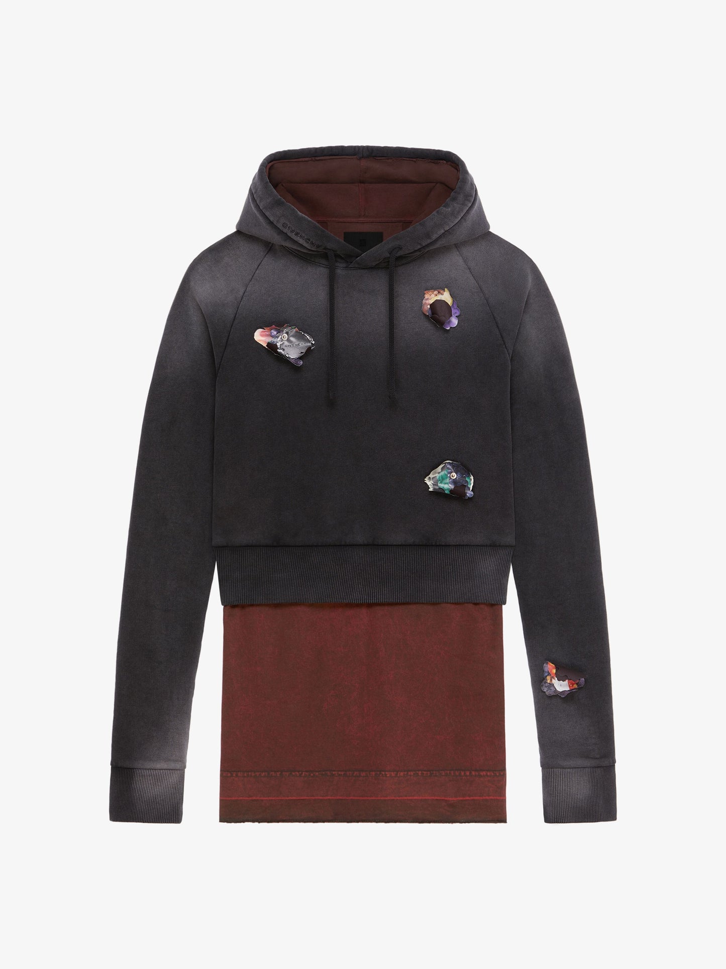 GIVENCHY MEN'S HOODIE & UNPICKED TS ALL-IN-ONE LOOK12 NWT