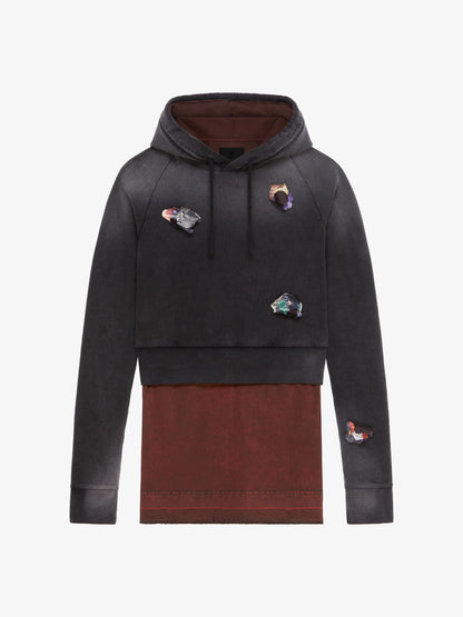 GIVENCHY MEN'S HOODIE & UNPICKED TS ALL-IN-ONE LOOK12 NWT