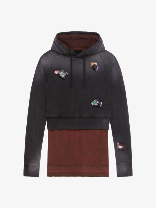 GIVENCHY MEN'S HOODIE & UNPICKED TS ALL-IN-ONE LOOK12 NWT