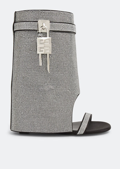 GIVENCHY WOMEN'S SHARK LOCK ANKLE SANDALS 90 NWT