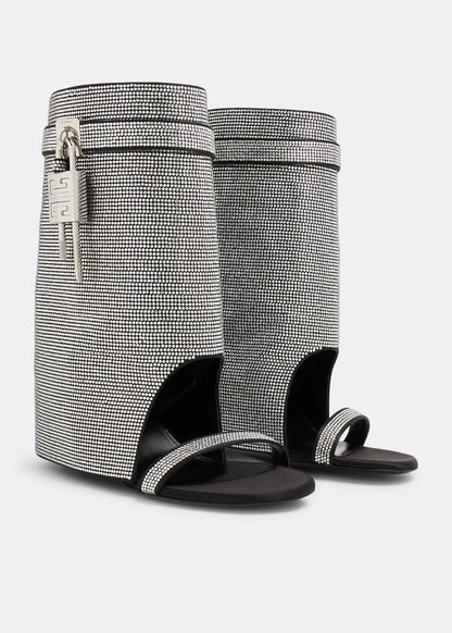 GIVENCHY WOMEN'S SHARK LOCK ANKLE SANDALS 90 NWT