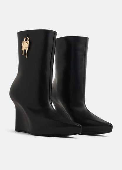 GIVENCHY WOMEN'S G LOCK WEDGE LOW BOOT 80MM NWT