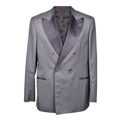 BRUNELLO CUCINELLI MEN'S GRAY VIRGIN WOOL/SILK BLEND TUXEDO BLAZER/DINNER JACKET