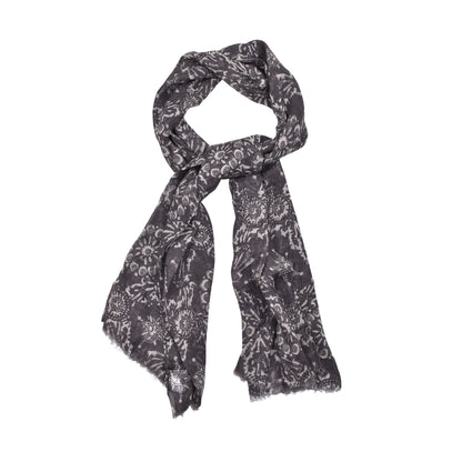 BRUNELLO CUCINELLI WOMEN'S 100% LINEN FLORAL SCARF