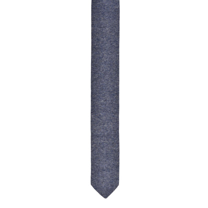 BRUNELLO CUCINELLI MENS SOLID BLUE SKINNY KNIT NECK TIE NEW