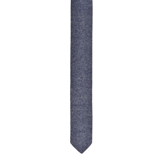 BRUNELLO CUCINELLI MENS SOLID BLUE SKINNY KNIT NECK TIE NEW