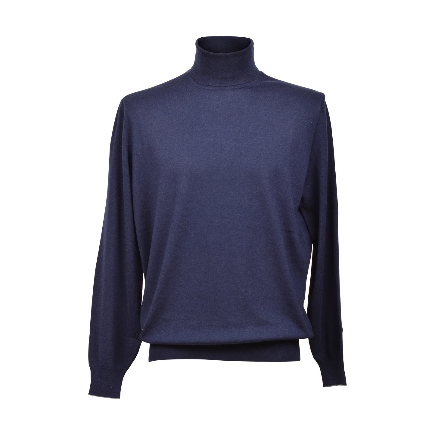 BRUNELLO CUCINELLI MEN'S 100% CASHMERE NAVY BLUE TURTLENECK SWEATER