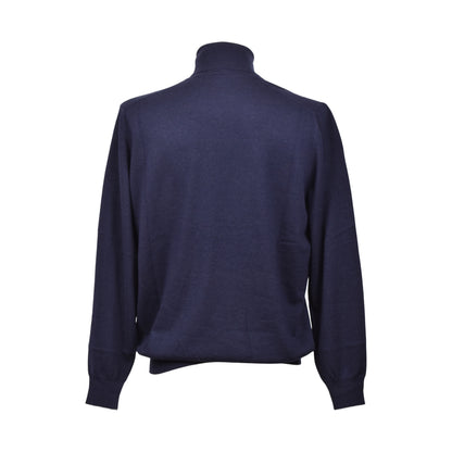 BRUNELLO CUCINELLI MEN'S 100% CASHMERE NAVY BLUE TURTLENECK SWEATER