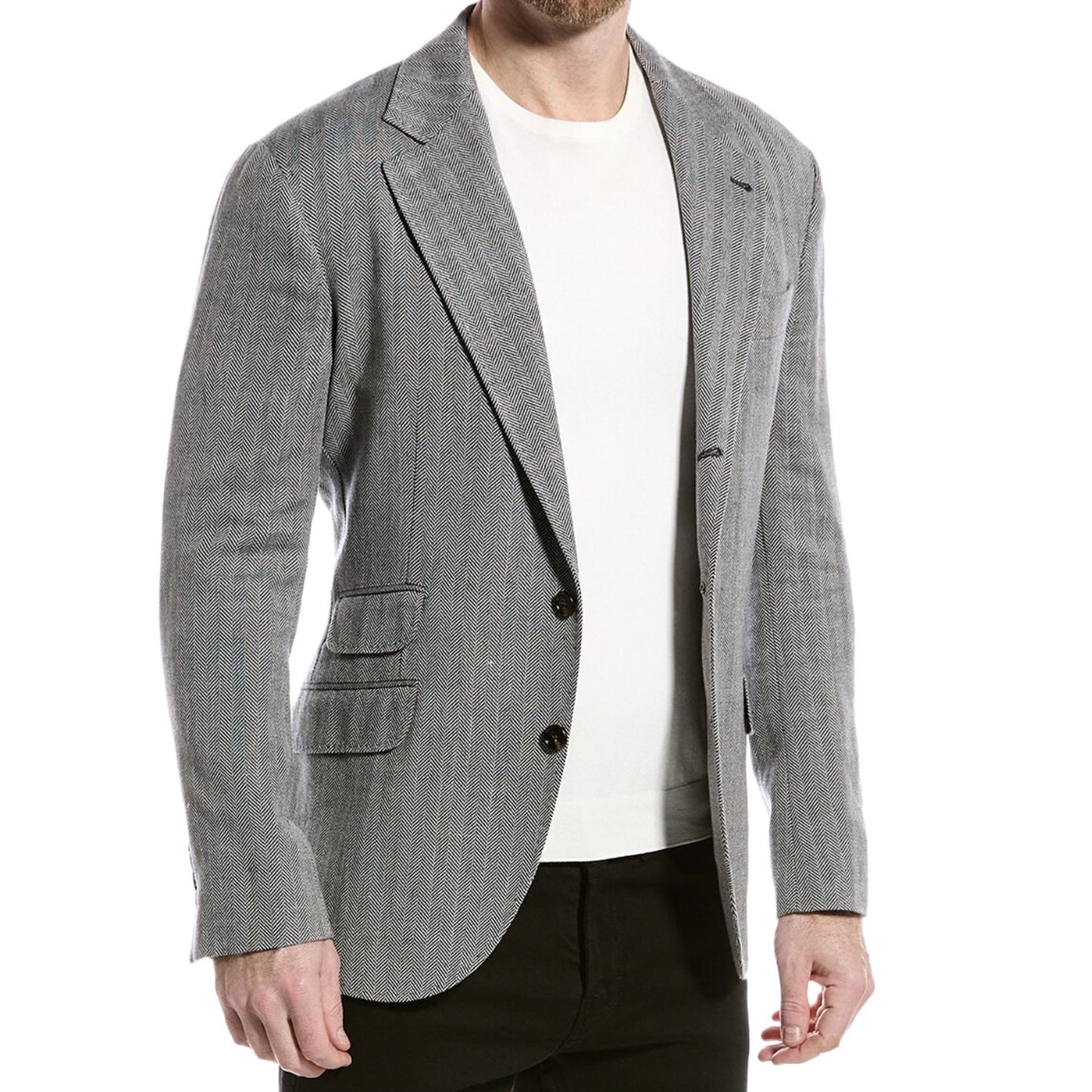 BRUNELLO CUCINELLI MEN'S 3 BUTTON HERINGBONE BLAZER /SPORTS COAT