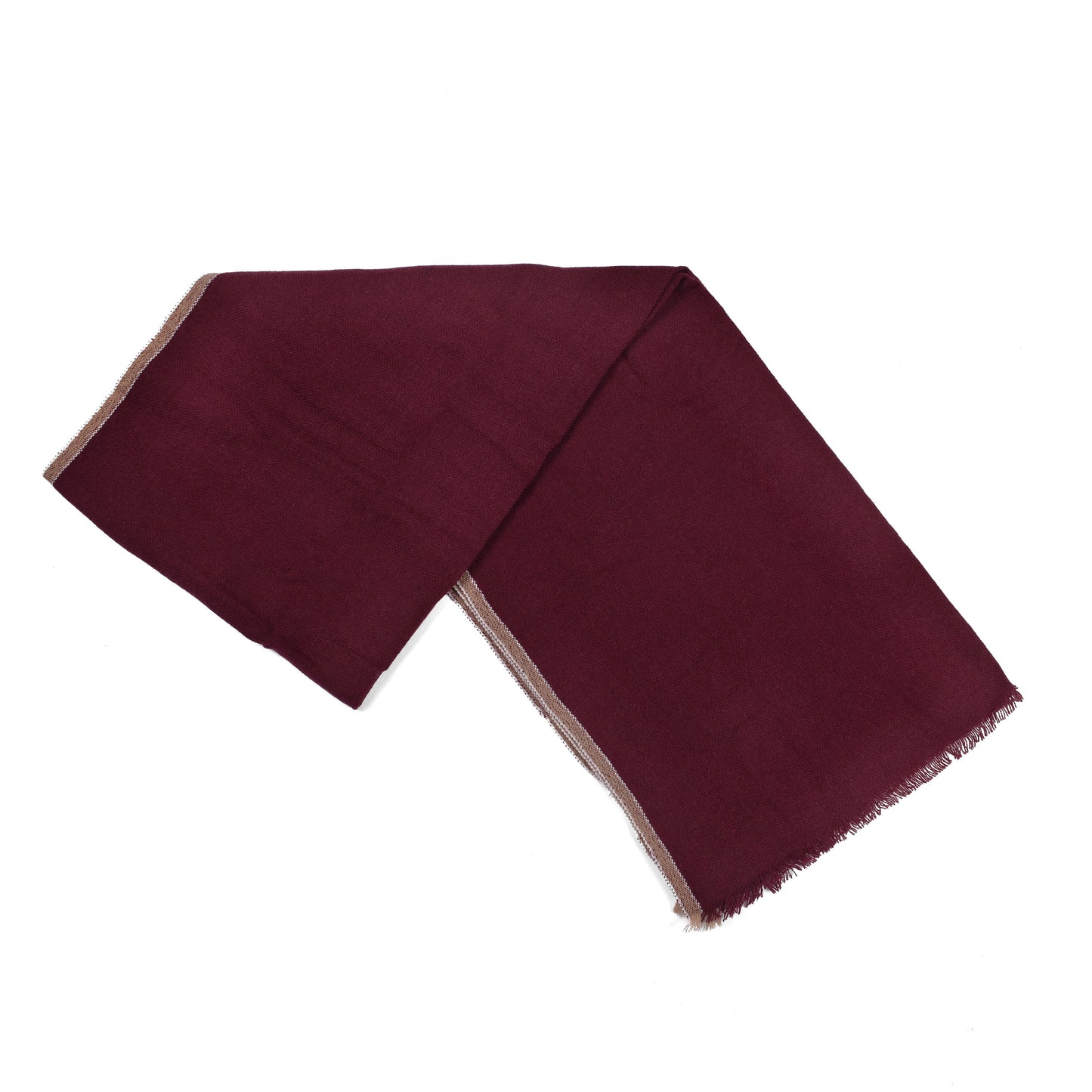 BRUNELLO CUCINELLI MEN'S 100% CASHMERE BURGUNDY SCARF