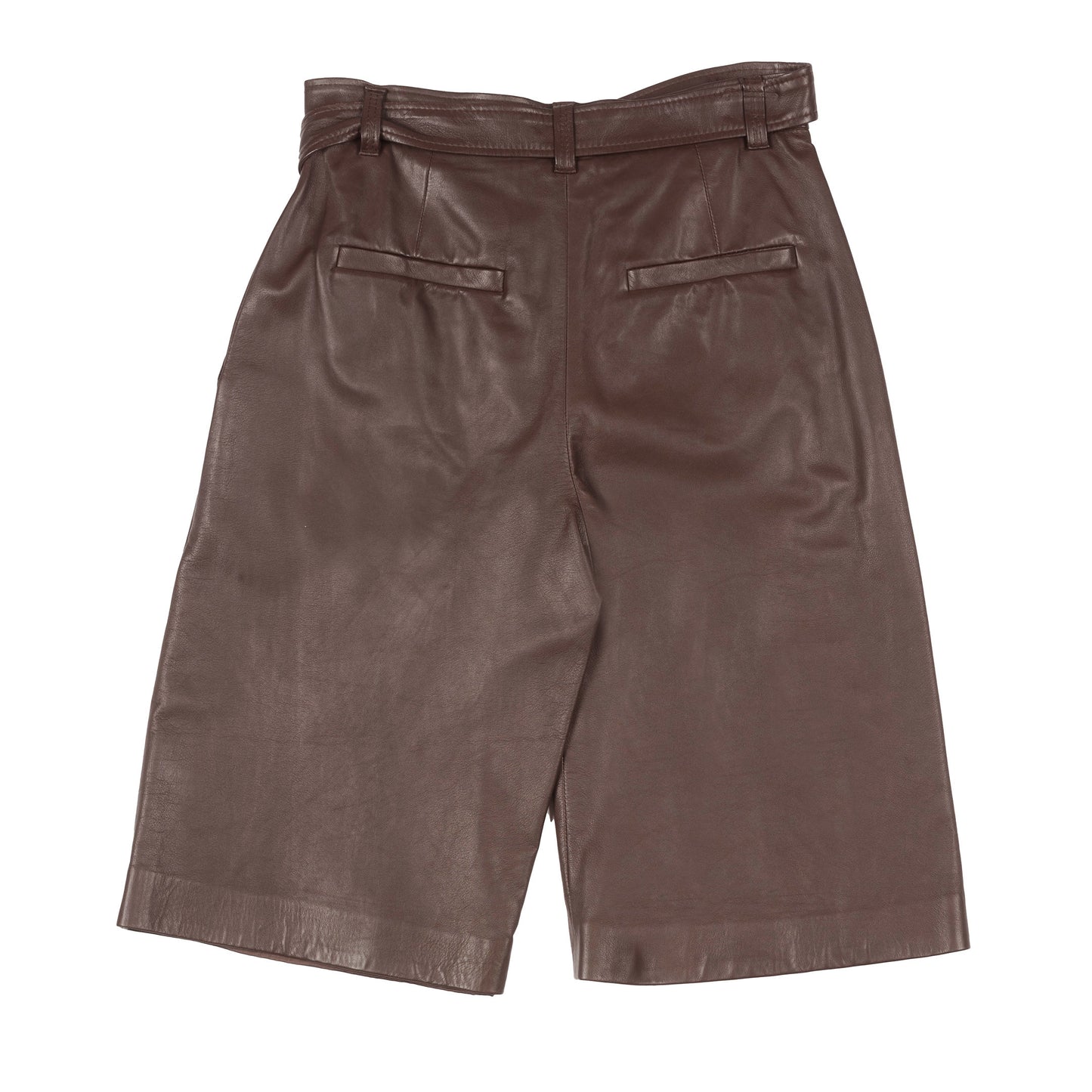 BRUNELLO CUCINELLI WOMEN'S BERMUDA STYLE 100% LEATHER FASHION SHORTS