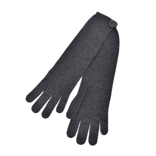 BRUNELLO CUCINELLI WOMEN'S 100% CASHMERE MONILI BEAD ACCENT LONG GLOVES