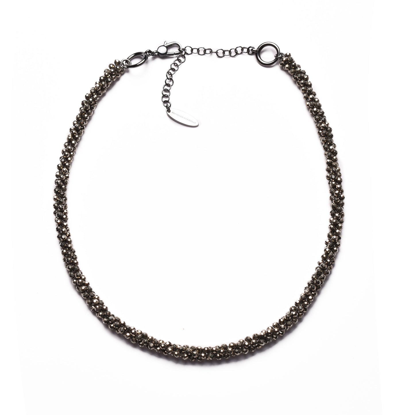 BRUNELLO CUCINELLI WOMEN'S SILVER & PYRITE GLASS BEAD CHOKER NECKLACE