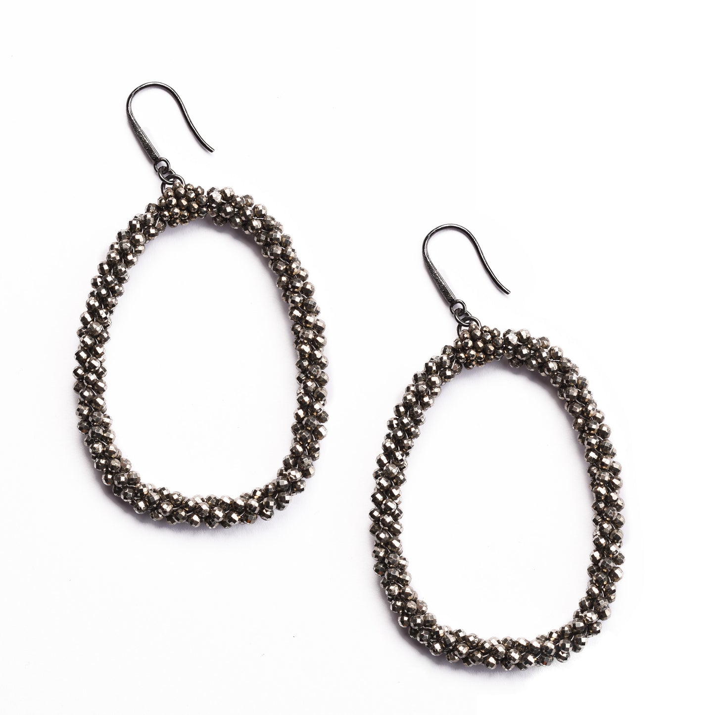 BRUNELLO CUCINELLI WOMEN'S SILVER & PYRITE HOOP EARRINGS