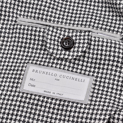 BRUNELLO CUCINELLI MEN'S WOOL BLEND 3 BUTTON CLASSIC HOUNDS TOOTH SUIT NEW