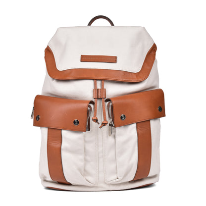 BRUNELLO CUCINELLI TWO TONE OFF WHITE BACKPACK NEW