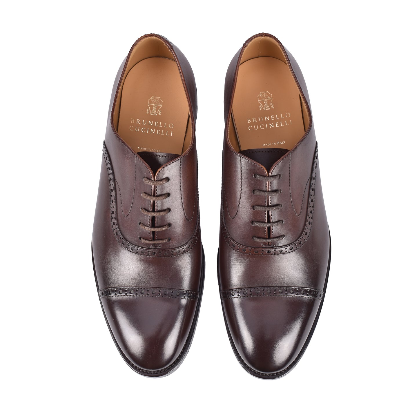BRUNELLO CUCINELLI MEN'S 100% LEATHER OXFORD STYLE DERBY SHOES