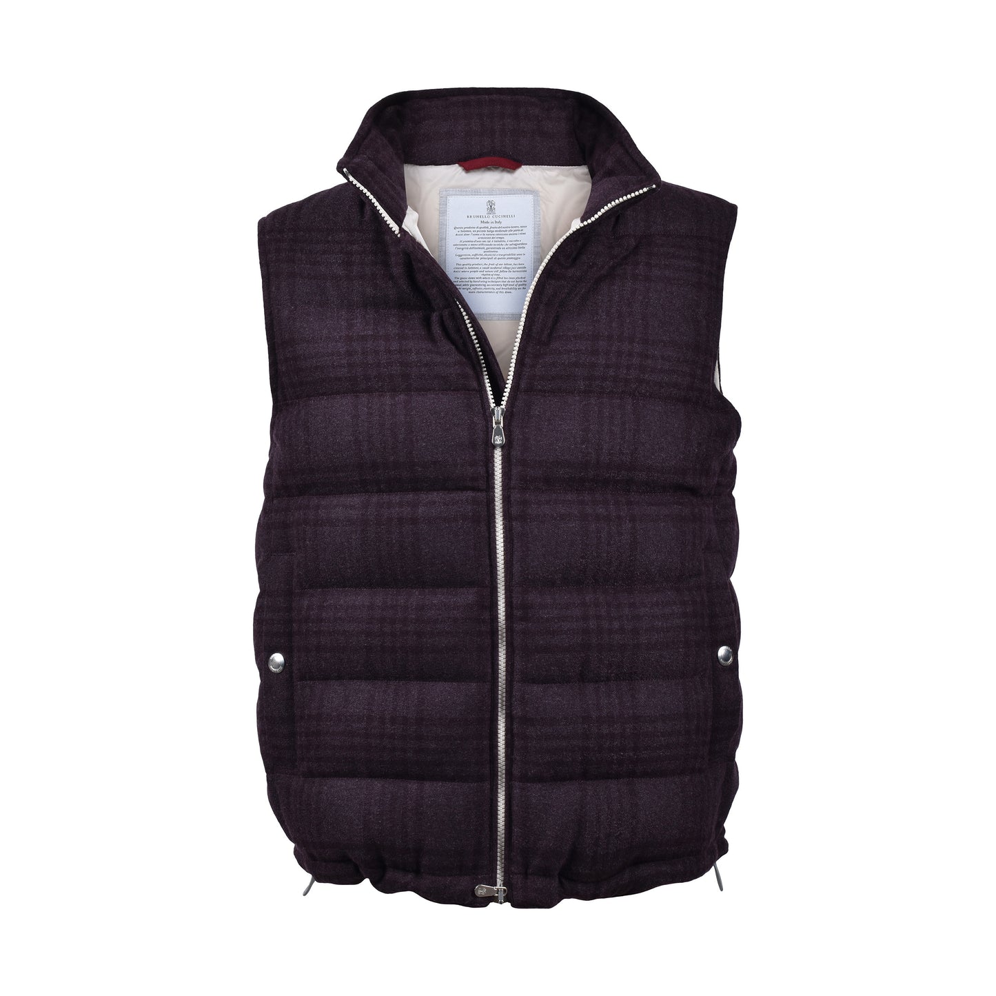 BRUNELLO CUCINELLI MEN'S CASHMERE BLEND QUILTED PUFFER BIKER VEST