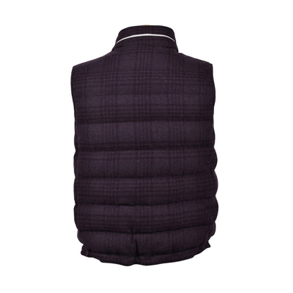 BRUNELLO CUCINELLI MEN'S CASHMERE BLEND QUILTED PUFFER BIKER VEST