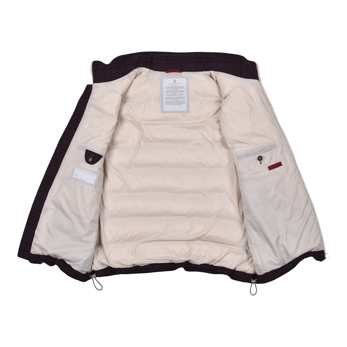 BRUNELLO CUCINELLI MEN'S CASHMERE BLEND QUILTED PUFFER BIKER VEST