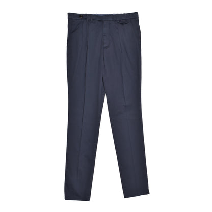 BRUNELLO CUCINELLI MEN'S NAVY BLUE COTTON CASUAL DRESS PANTS/TROUSERS