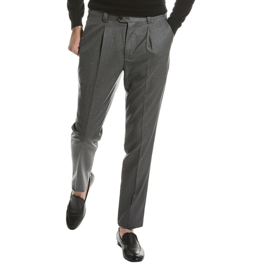 BRUNELLO CUCINELLI MEN'S 100% VIRGIN WOOL CASUAL GRAY PANTS/TROUSERS