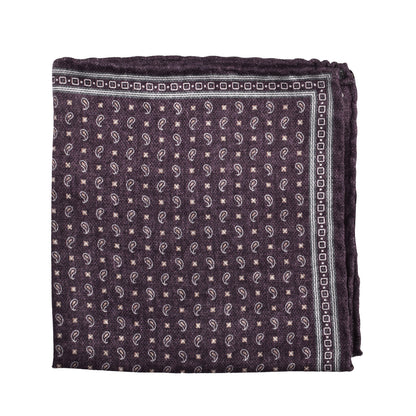 BRUNELLO CUCINELLI MEN'S 100% SILK GEOMETRIC POCKET SQUARE