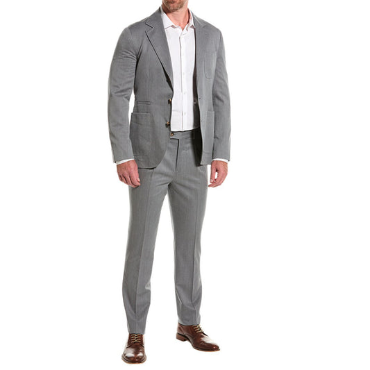 BRUNELLO CUCINELLI MEN'S WOOL BLEND CASUAL TWO PIECE SUIT