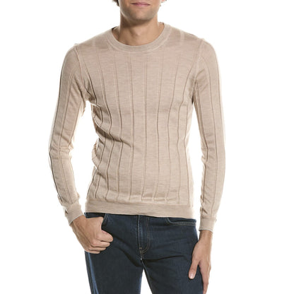 BRUNELLO CUCINELLI MEN'S CASHMERE BEND CREW NECK RIBBED SWEATER/PULLOVER NEW