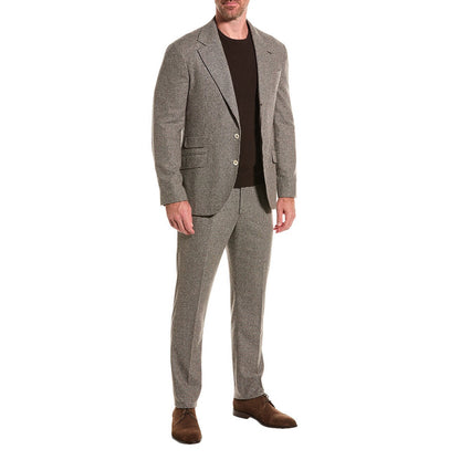 BRUNELLO CUCINELLI MEN'S WOOL BLEND 3 BUTTON CLASSIC HOUNDS TOOTH SUIT NEW