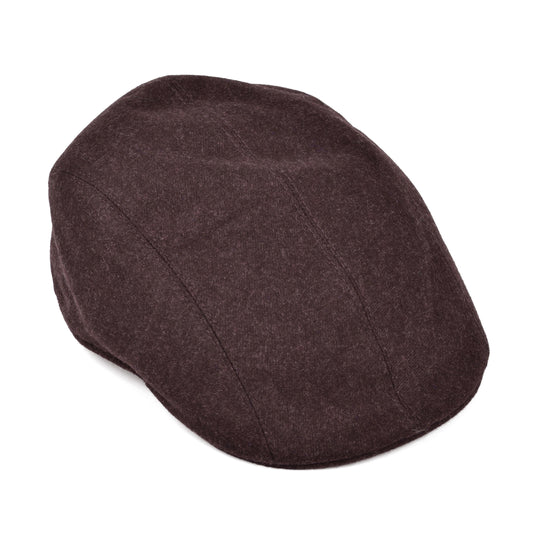 BRUNELLO CUCINELLI MEN'S 100% VIRGIN WOOL BURGUNDY FLAT HAT