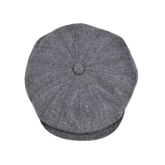 BRUNELLO CUCINELLI MEN'S GRAY WOOL BLEND FLAT HAT NEW