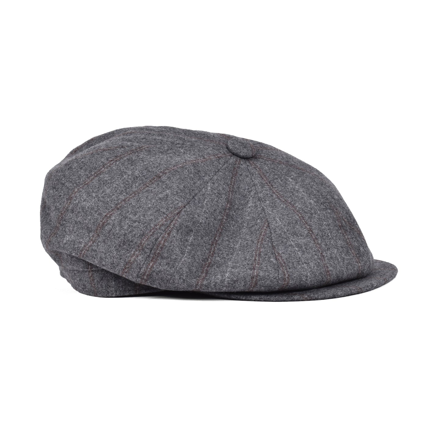 BRUNELLO CUCINELLI MEN'S GRAY WOOL BLEND FLAT HAT NEW