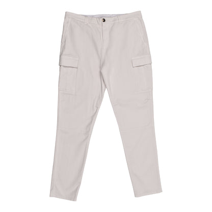 BRUNELLO CUCINELLI MEN'S OFF WHITE EASY FIT DENIM STYLE CARGO PANTS