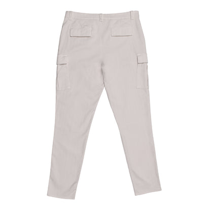 BRUNELLO CUCINELLI MEN'S OFF WHITE EASY FIT DENIM STYLE CARGO PANTS