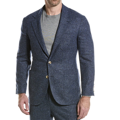 BRUNELLO CUCINELLI MEN'S WOOL BLEND 3 BUTTON CASUAL PLAID TWO PIECE SUIT