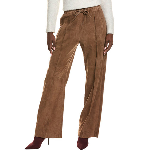 BRUNELLO CUCINELLI WOMEN'S 100% GENUINE LEATHER CASUAL PANTS/TROUSERS